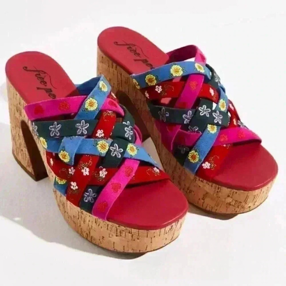 Free People Lisbon Platform Mules Size 8.5 - Picture 6 of 10